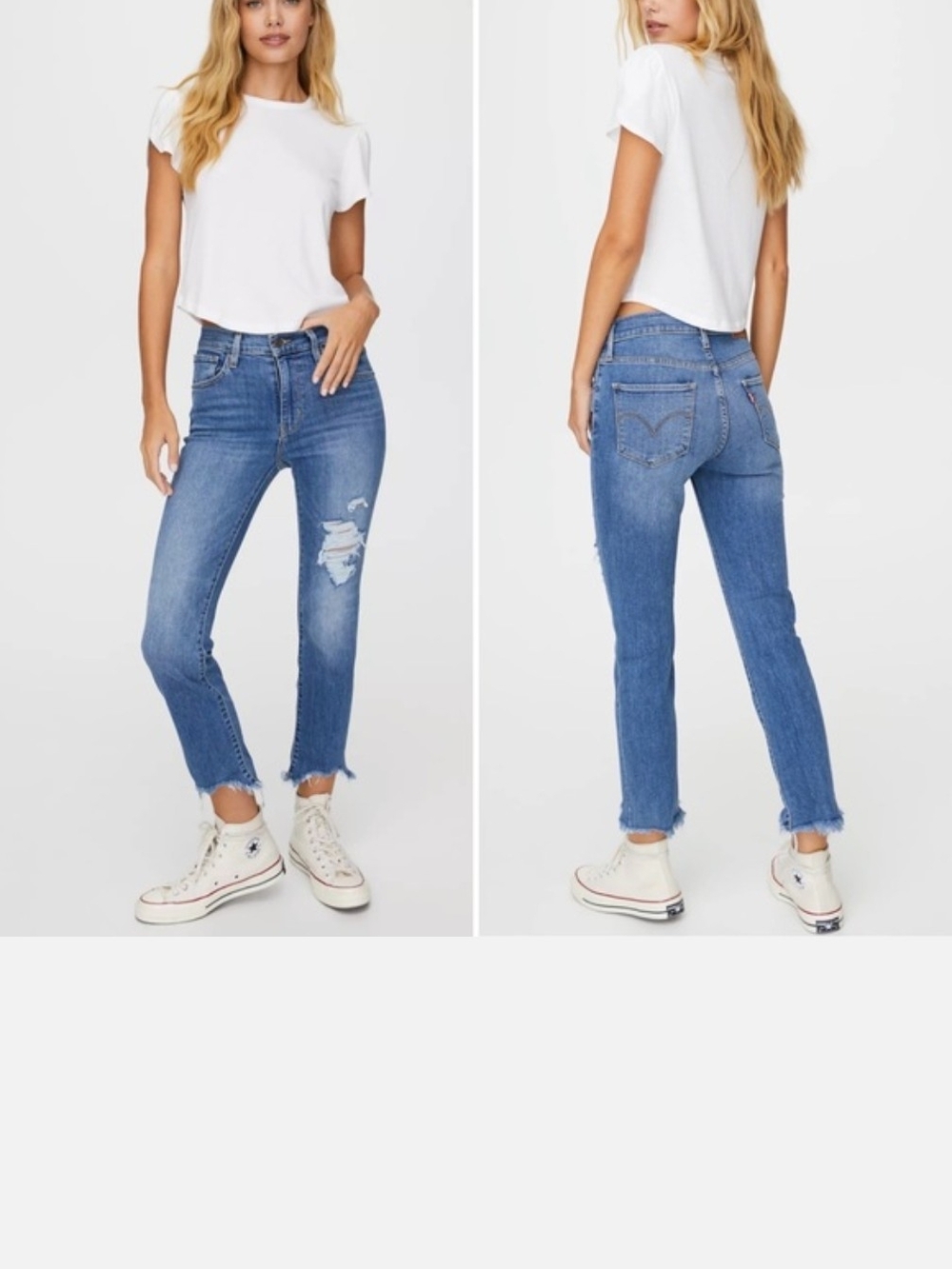 Levi's High Rise Distressed Jeans